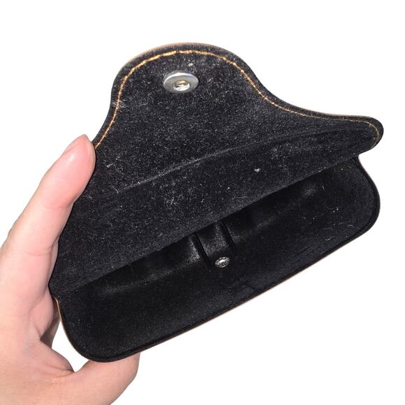 Ray Ban Luxottica Sunglasses Case Fold-Over Tan Light Brown Lined Interior Beach - Picture 4 of 5